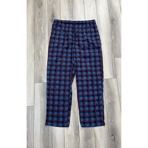 Nautica Men's Pajama Pants Bottom Size Large Blue & Red Plaid Flannel Super Soft